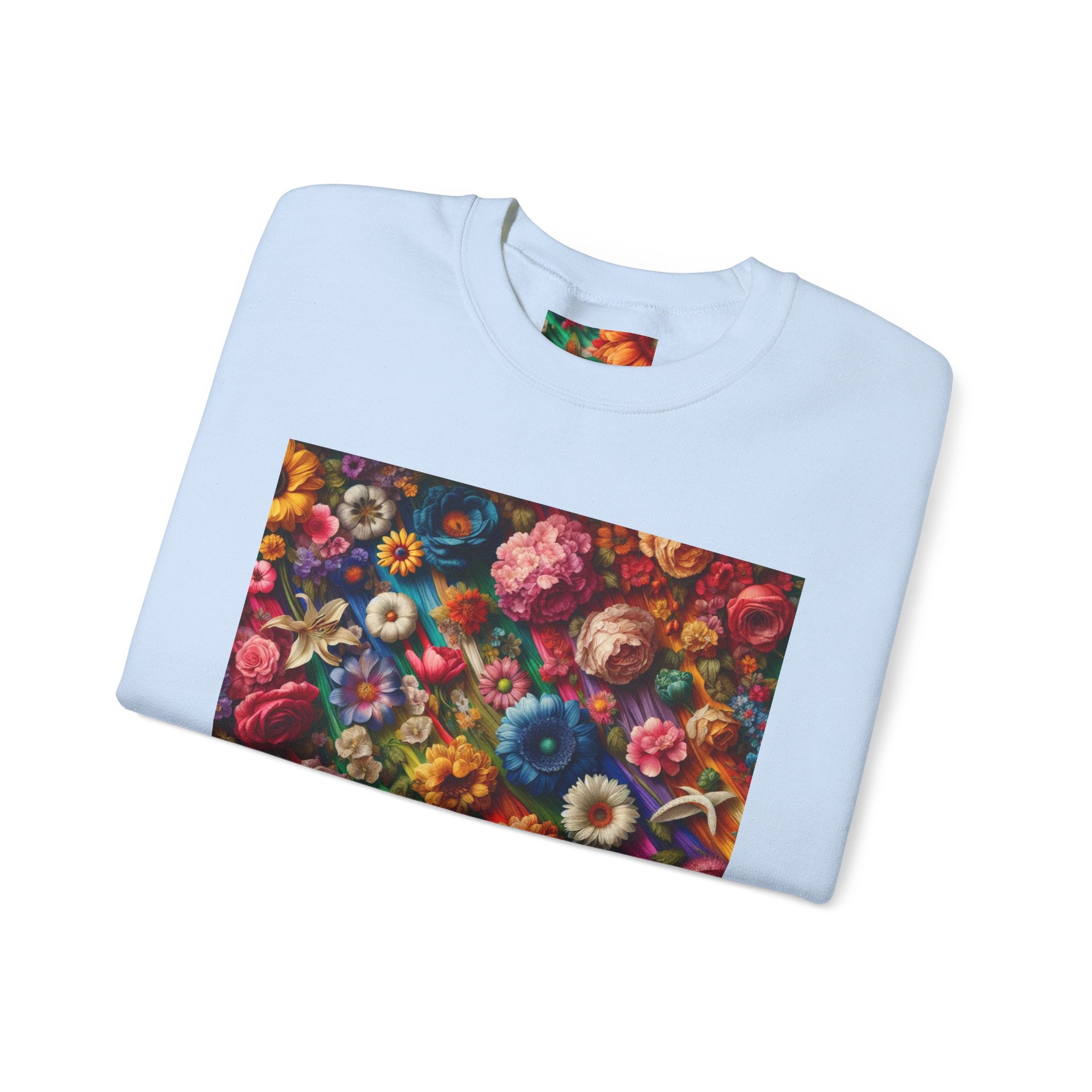 Vibrant Floral Sweatshirt, Colorful Crewneck, Cozy Unisex Pullover, Artistic Gift, Casual Style