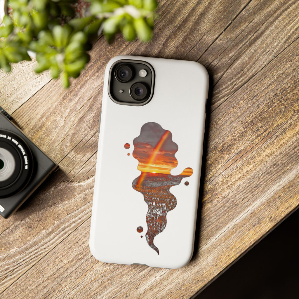 Sunset Melt Phone Case — Artistic Drip Beach Landscape Protective Cover