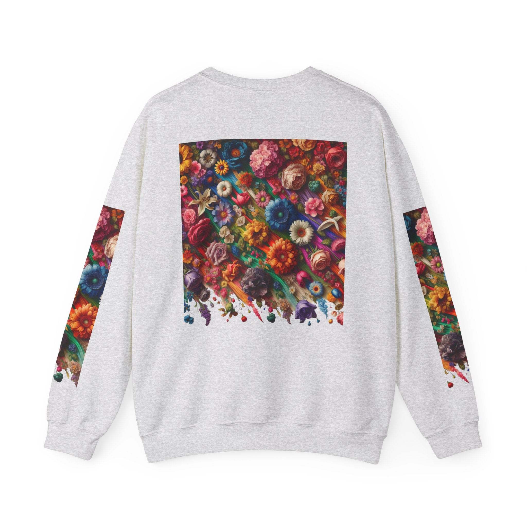 Vibrant Floral Sweatshirt, Colorful Crewneck, Cozy Unisex Pullover, Artistic Gift, Casual Style