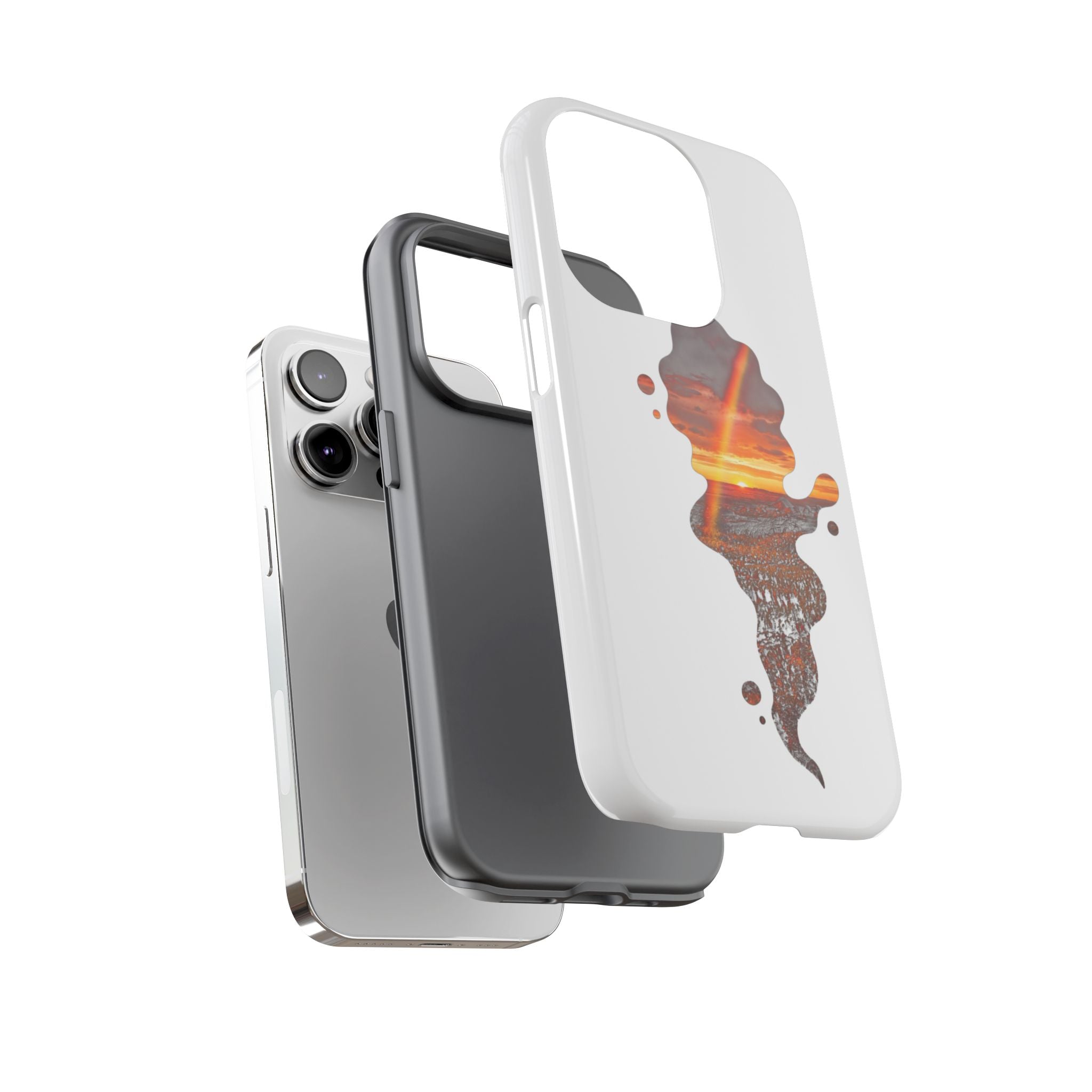 Sunset Melt Phone Case — Artistic Drip Beach Landscape Protective Cover