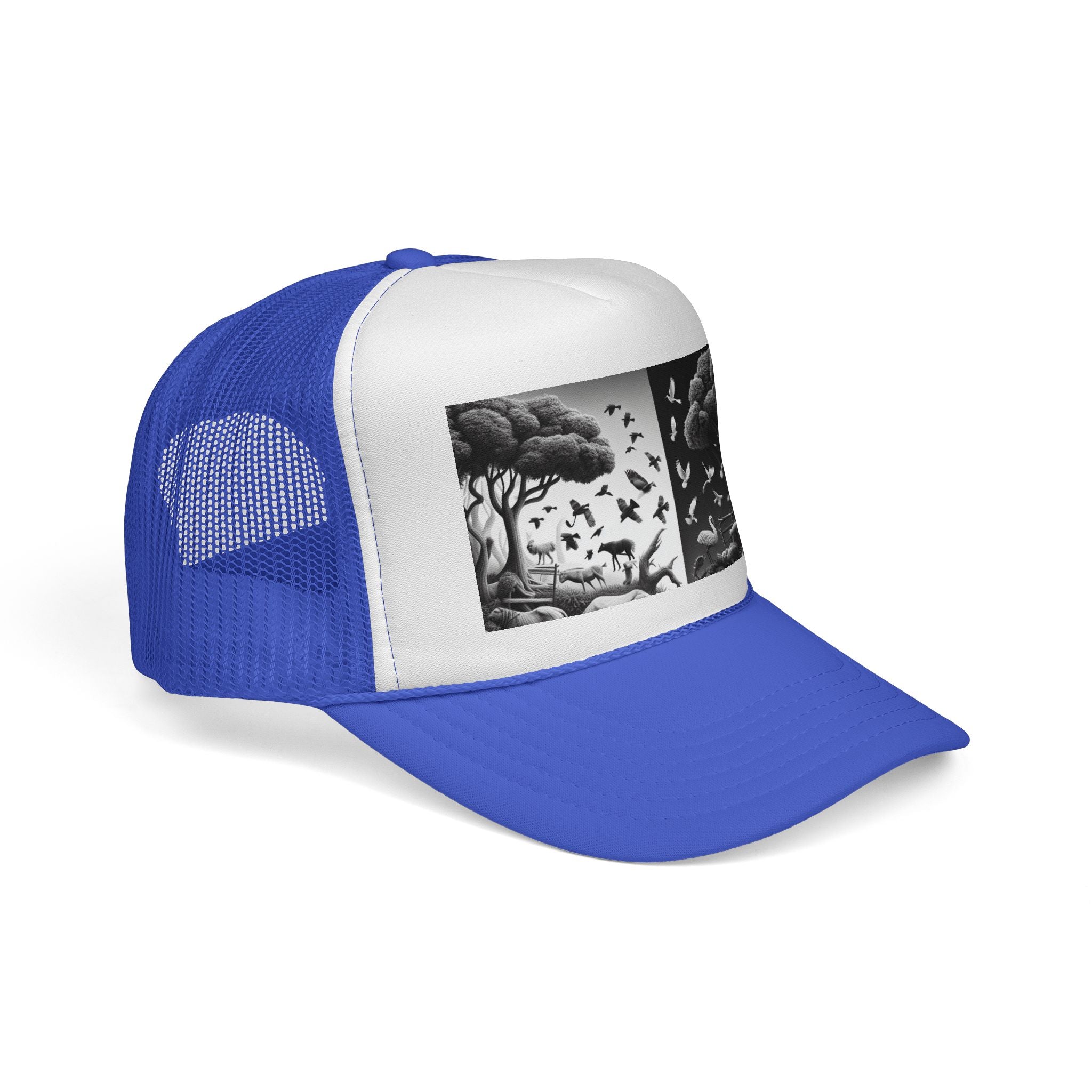 Stylish Nature-Themed Trucker Cap, Outdoor Accessories, Unisex Headwear, Summer Fashion, Gift for Nature Lovers, Camping Hat