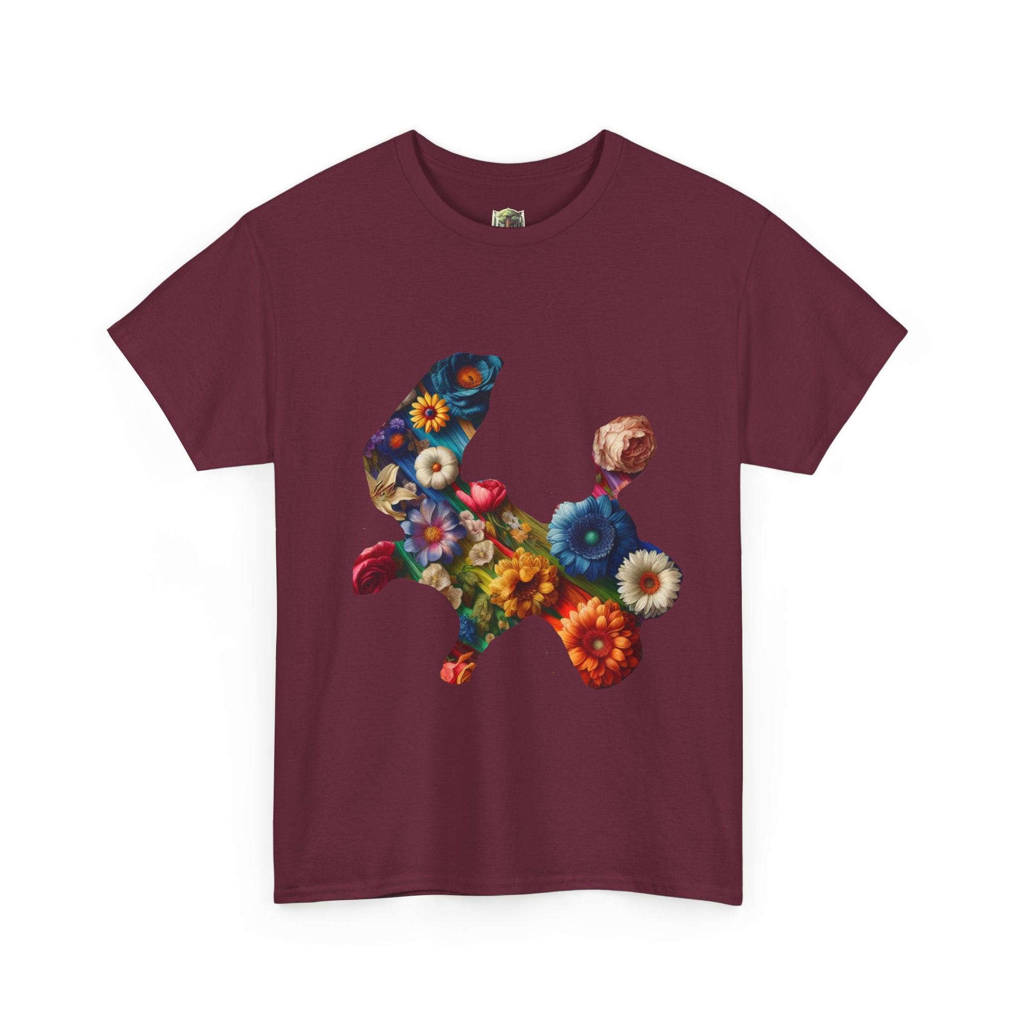 Floral Rabbit Tee, Unisex Art Tee, Cute Graphic T-Shirt, Casual Gift, Spring Outfit, Botanical Shirt