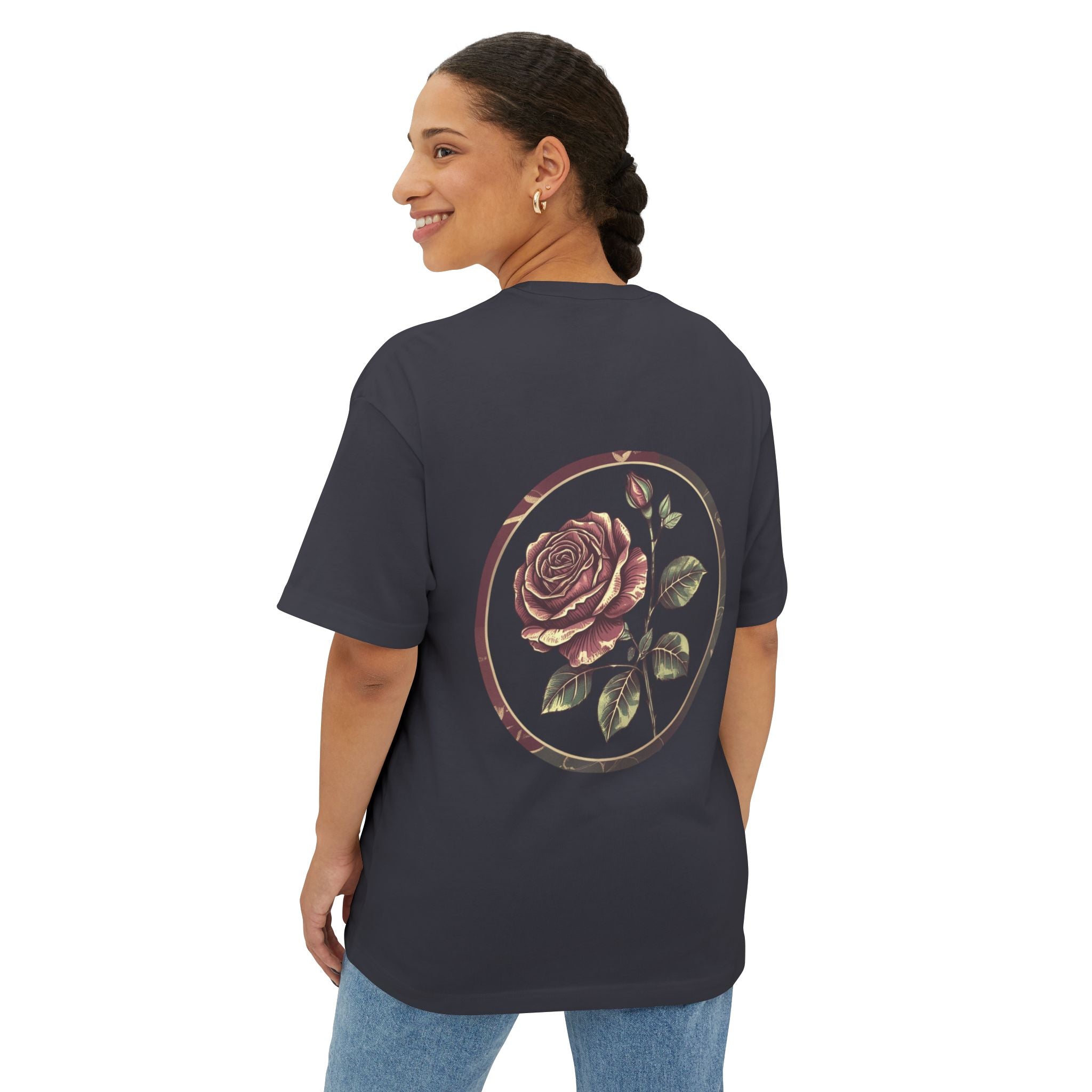 Floral Rose Oversized Tee | Unisex T-Shirt, Casual Wear, Vintage Style, Gift for Her, Summer Outfit