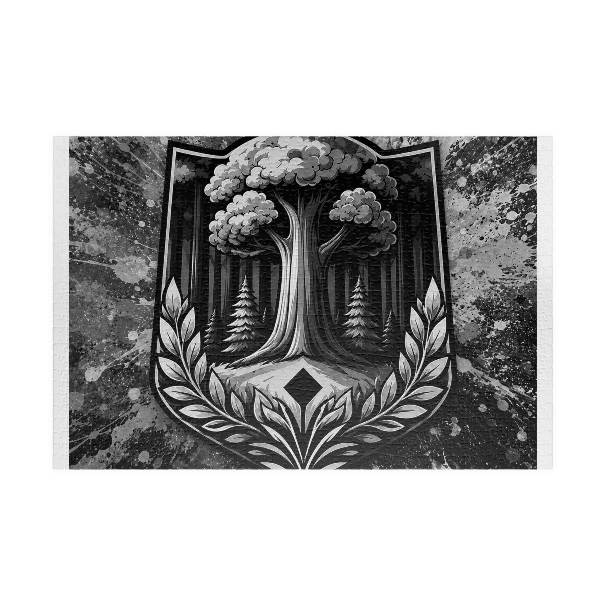 Vintage Black & White Nature Drops Puzzle — 110/252/520/1014-Piece