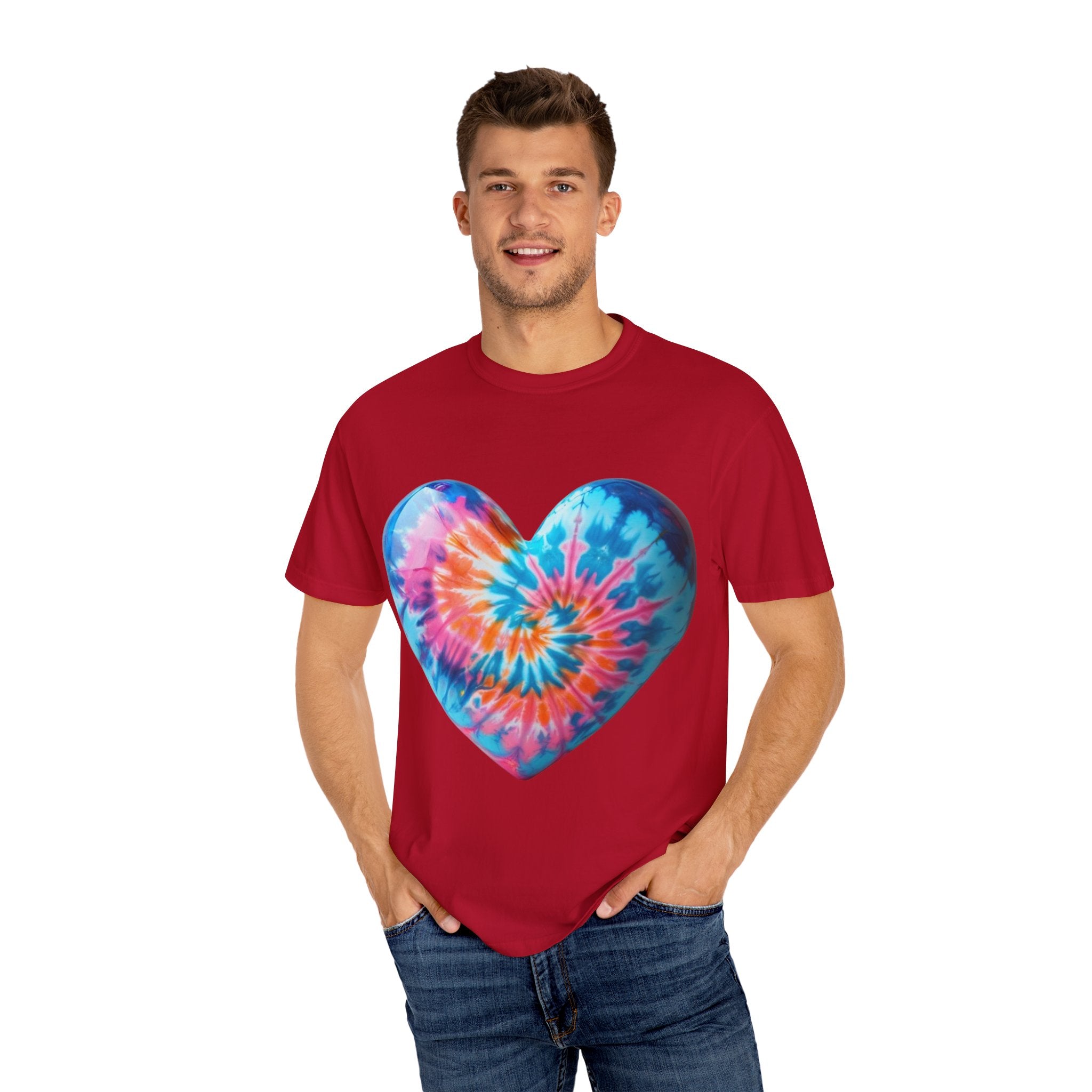 Heart Tie-Dye T-Shirt with 'Nannas Love is Unmatched' Design, Gift for Grandma, Summer Vibe Tee, Casual Wear, Birthday Gift