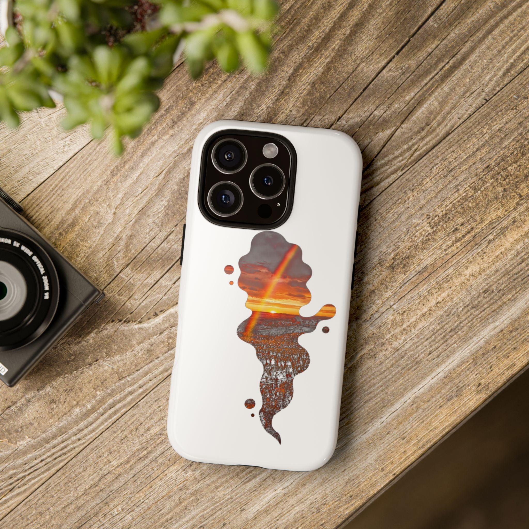 Sunset Melt Phone Case — Artistic Drip Beach Landscape Protective Cover