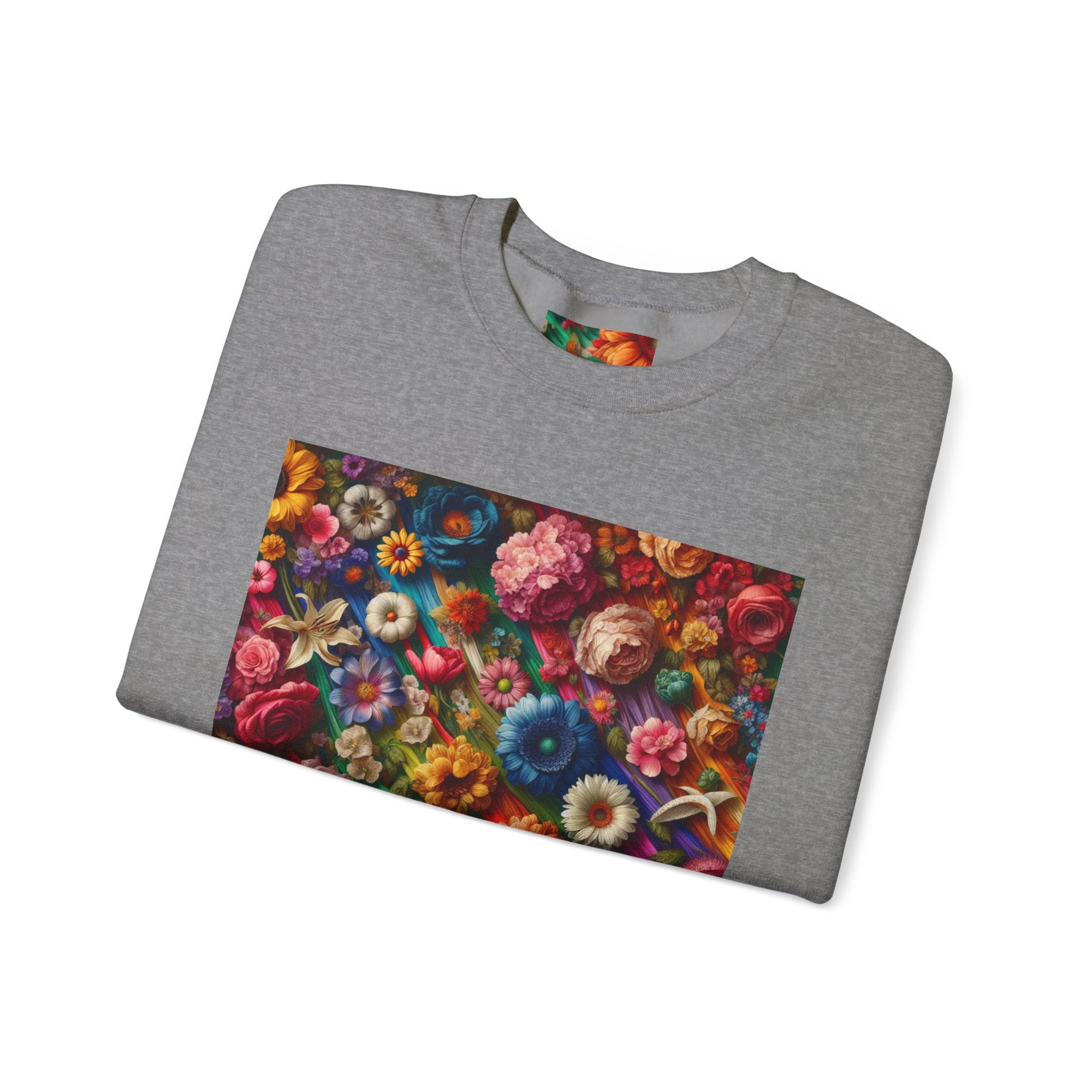 Vibrant Floral Sweatshirt, Colorful Crewneck, Cozy Unisex Pullover, Artistic Gift, Casual Style