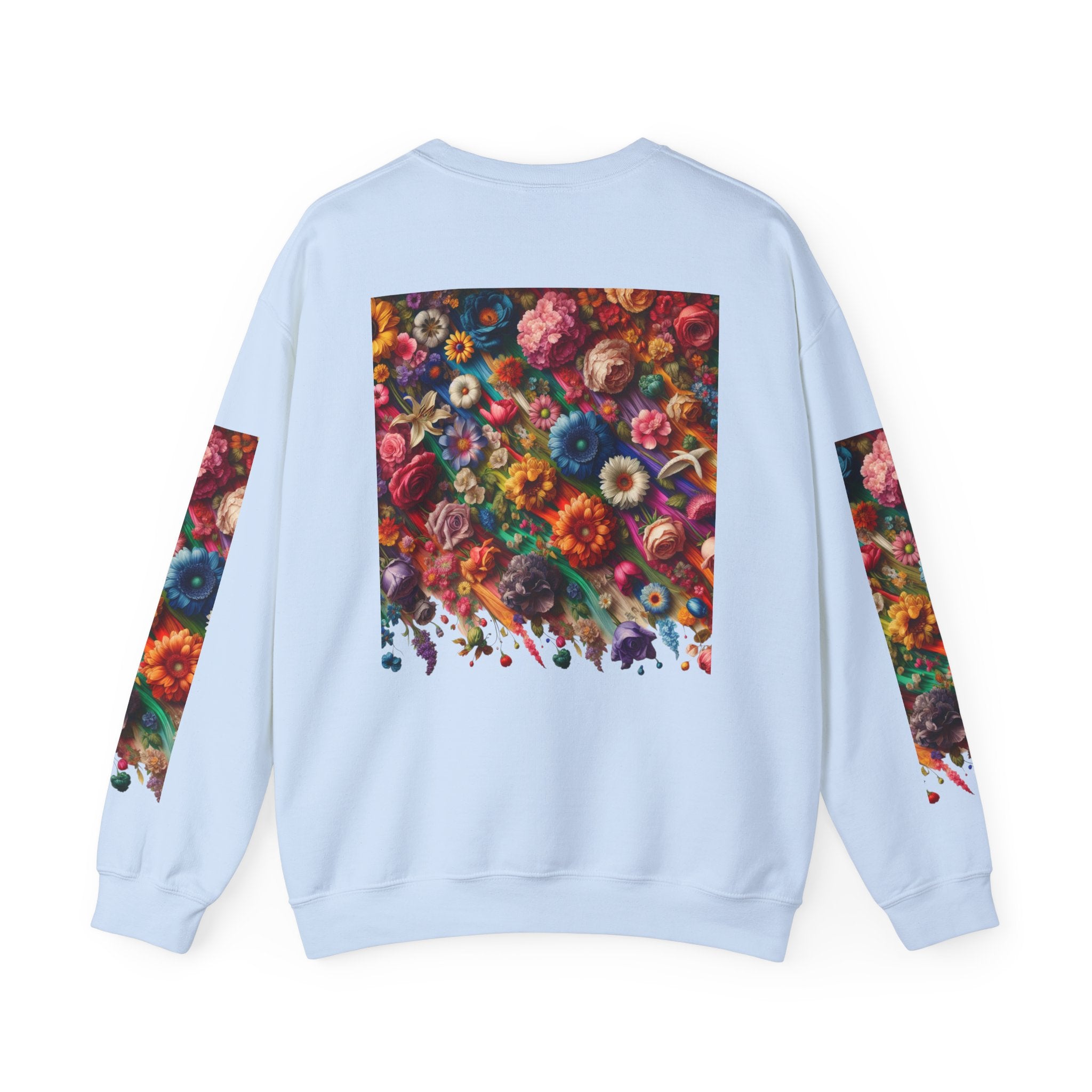 Vibrant Floral Sweatshirt, Colorful Crewneck, Cozy Unisex Pullover, Artistic Gift, Casual Style