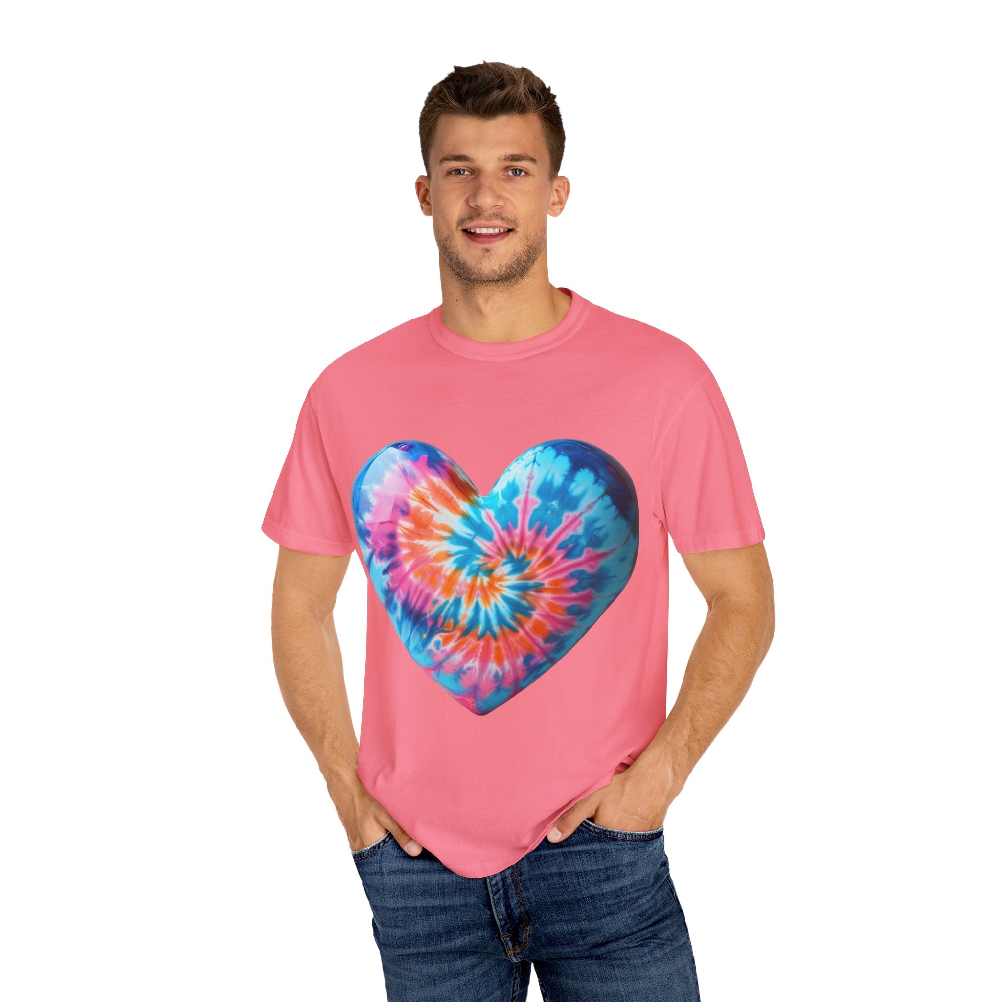 Heart Tie-Dye T-Shirt with 'Nannas Love is Unmatched' Design, Gift for Grandma, Summer Vibe Tee, Casual Wear, Birthday Gift
