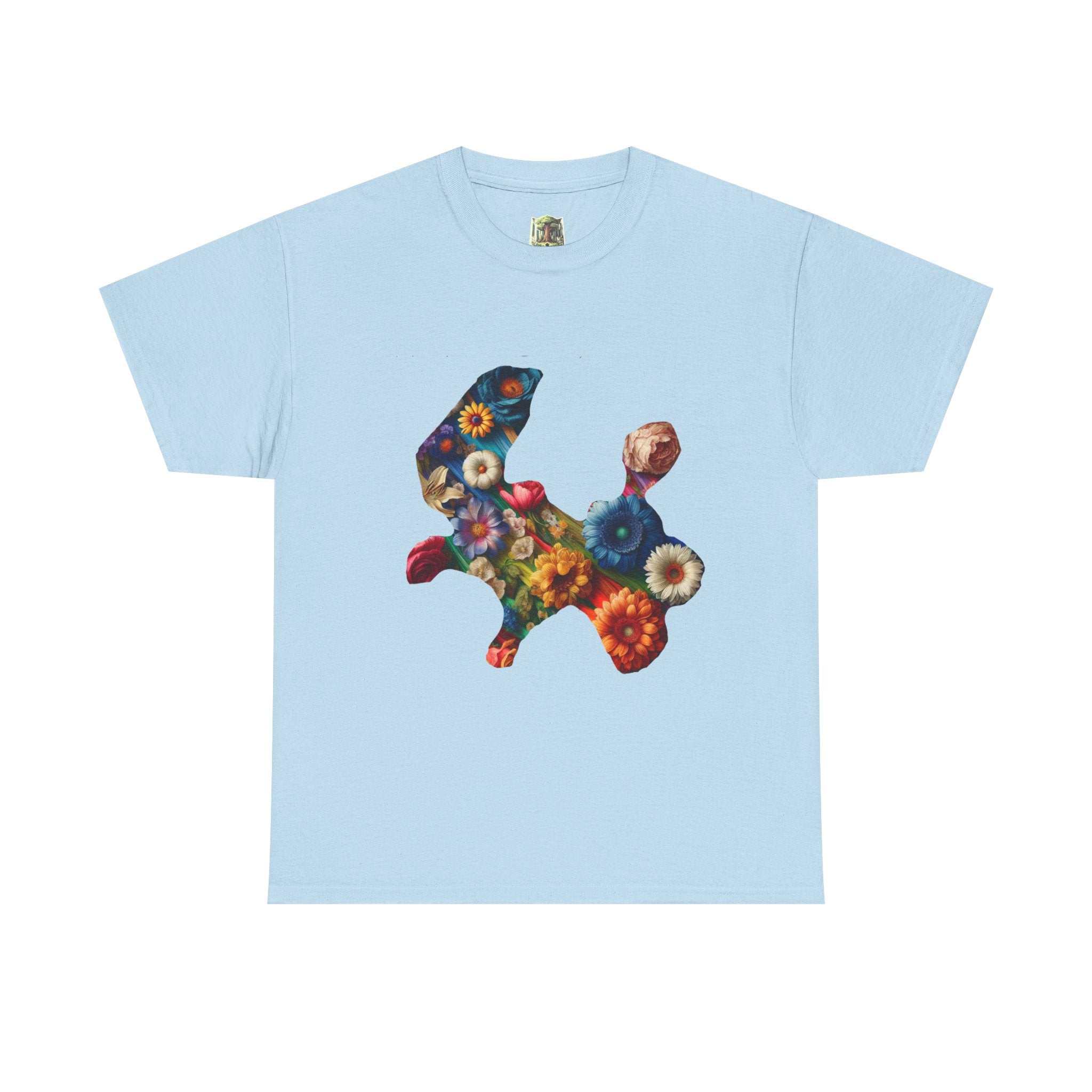 Floral Rabbit Tee, Unisex Art Tee, Cute Graphic T-Shirt, Casual Gift, Spring Outfit, Botanical Shirt