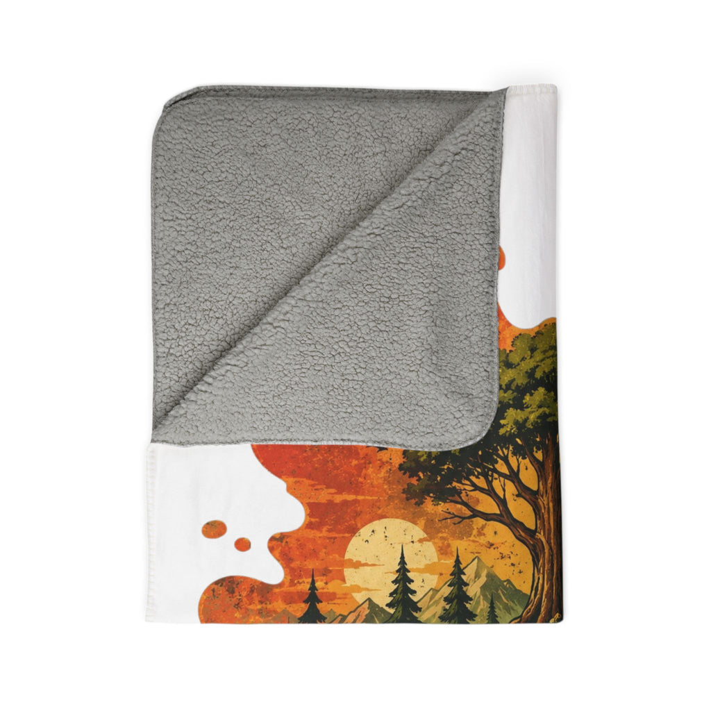 Nature Splash Sherpa Blanket — Tree & Forest Scenic Fleece Throw