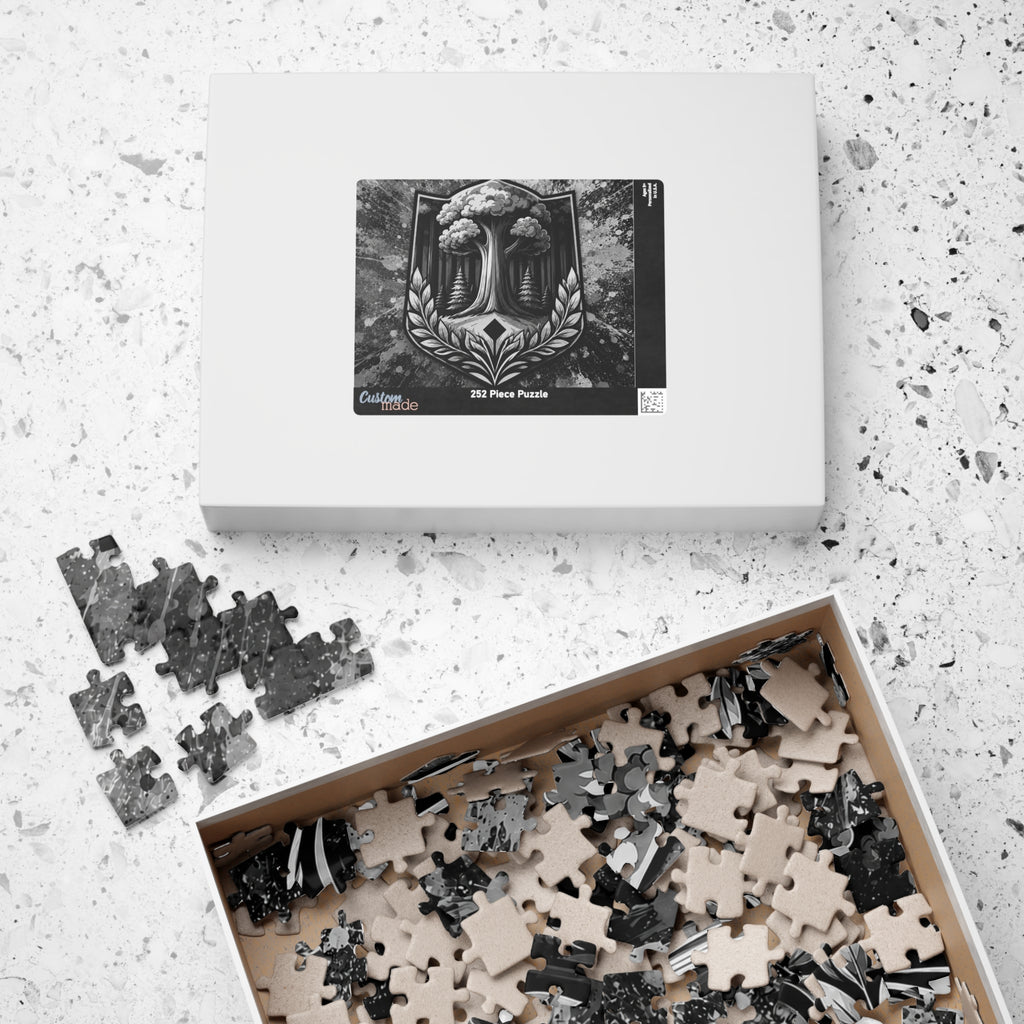 Vintage Black & White Nature Drops Puzzle — 110/252/520/1014-Piece