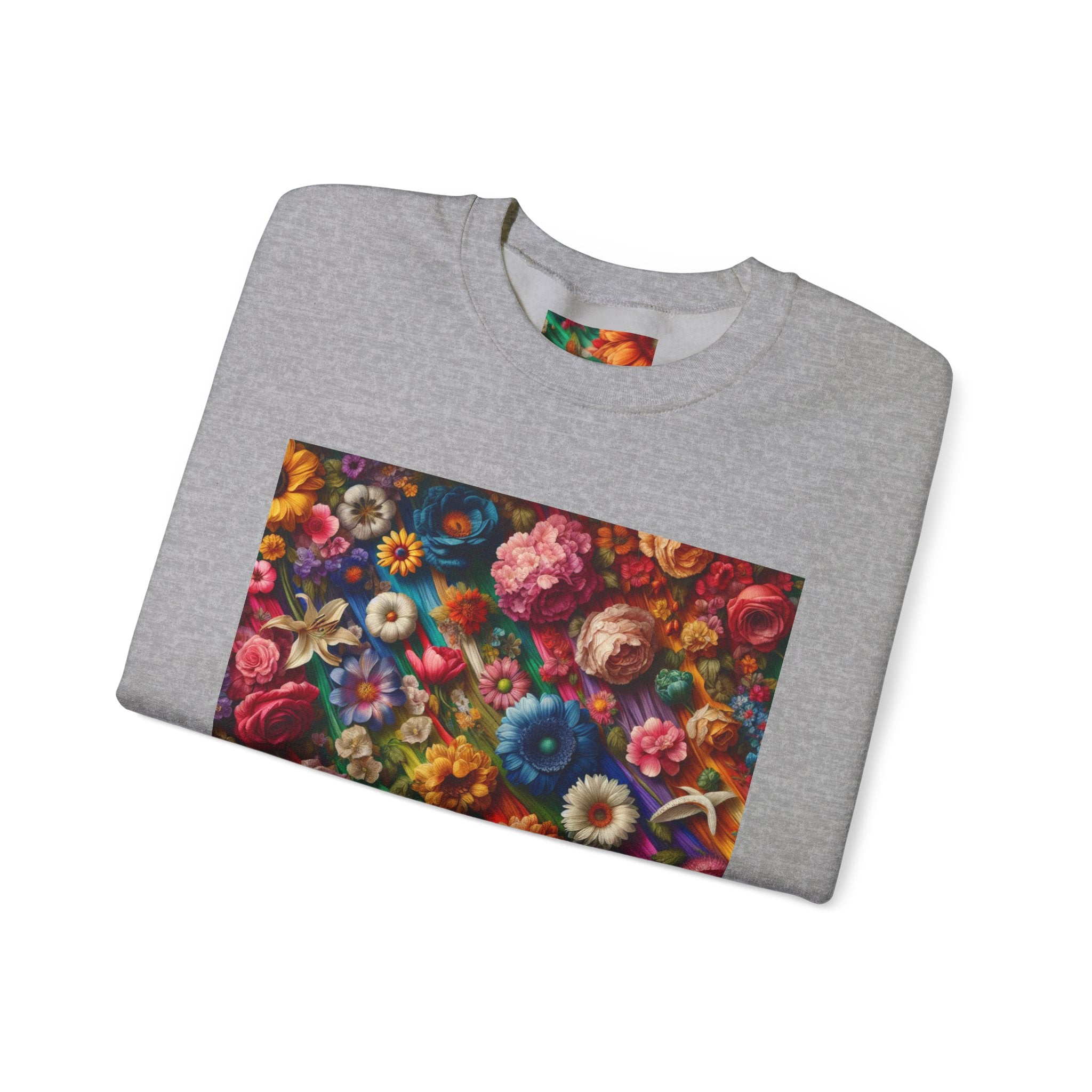 Vibrant Floral Sweatshirt, Colorful Crewneck, Cozy Unisex Pullover, Artistic Gift, Casual Style