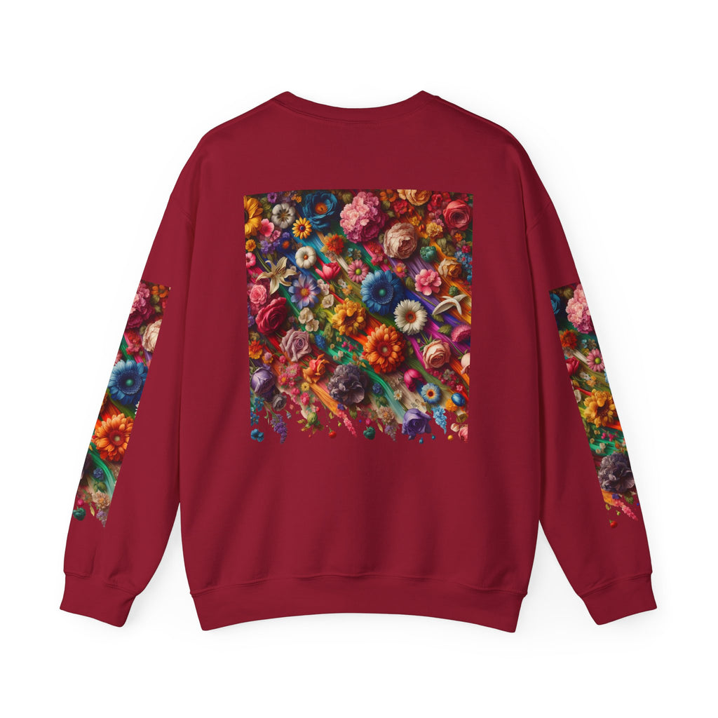 Vibrant Floral Sweatshirt, Colorful Crewneck, Cozy Unisex Pullover, Artistic Gift, Casual Style