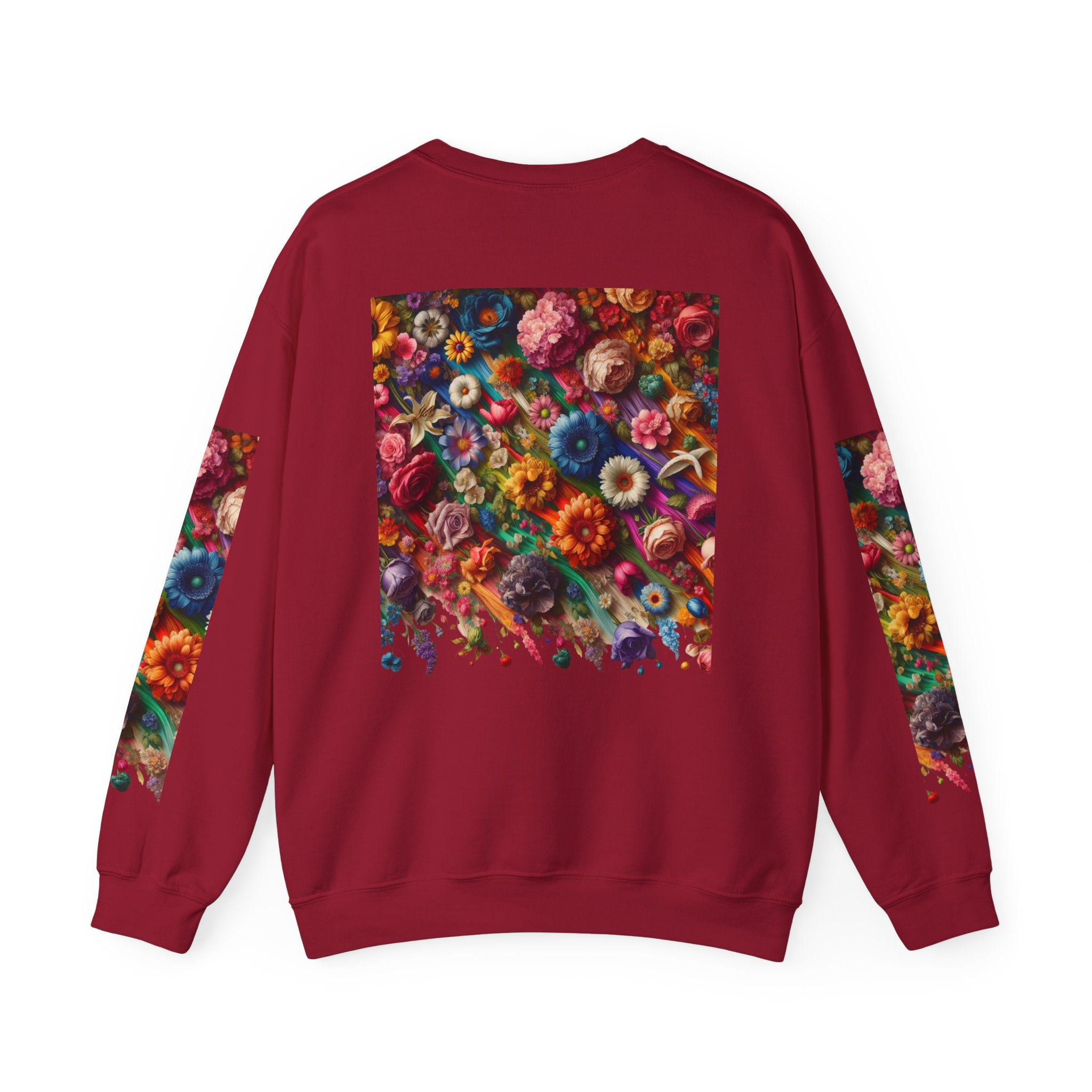 Vibrant Floral Sweatshirt, Colorful Crewneck, Cozy Unisex Pullover, Artistic Gift, Casual Style