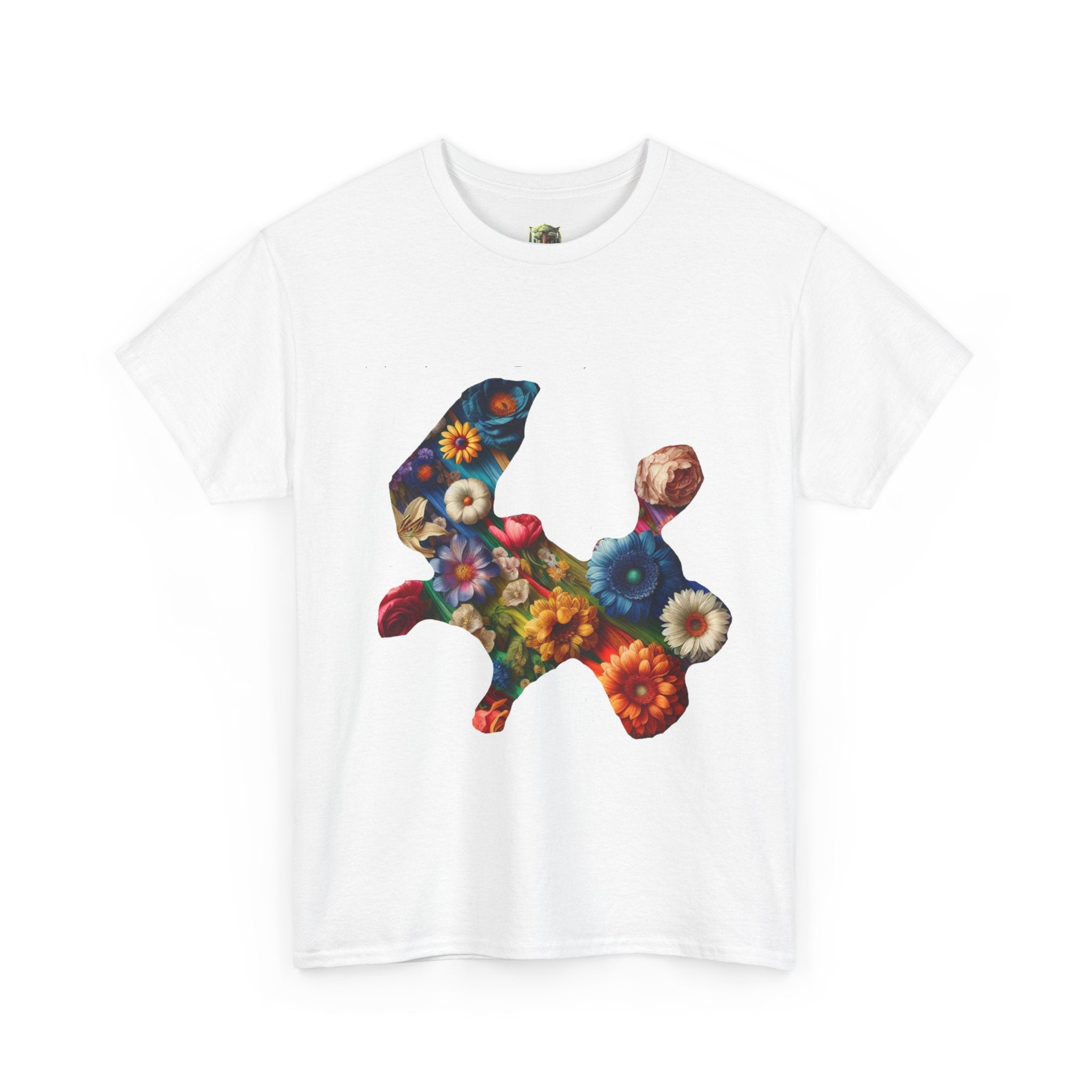 Floral Rabbit Tee, Unisex Art Tee, Cute Graphic T-Shirt, Casual Gift, Spring Outfit, Botanical Shirt