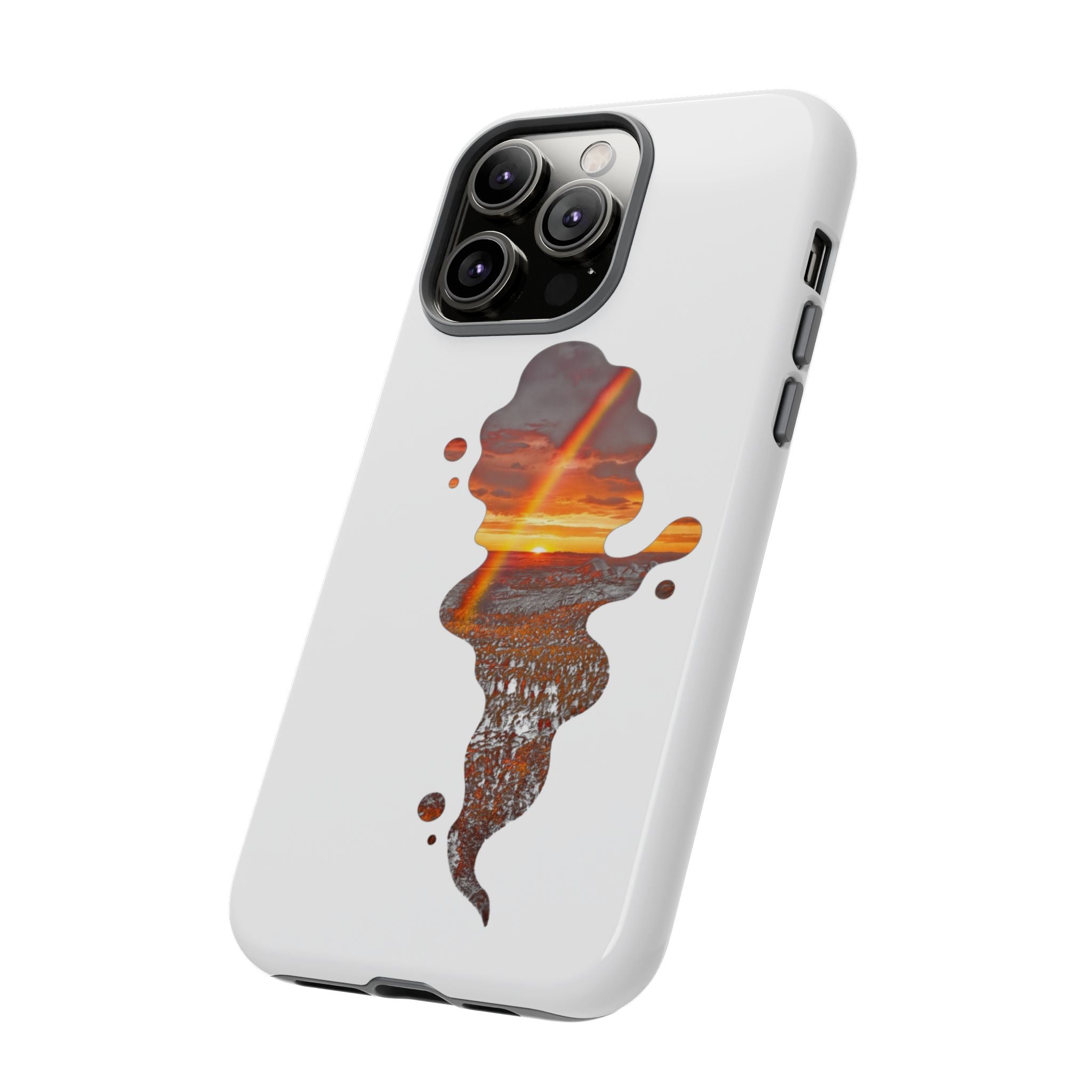 Sunset Melt Phone Case — Artistic Drip Beach Landscape Protective Cover