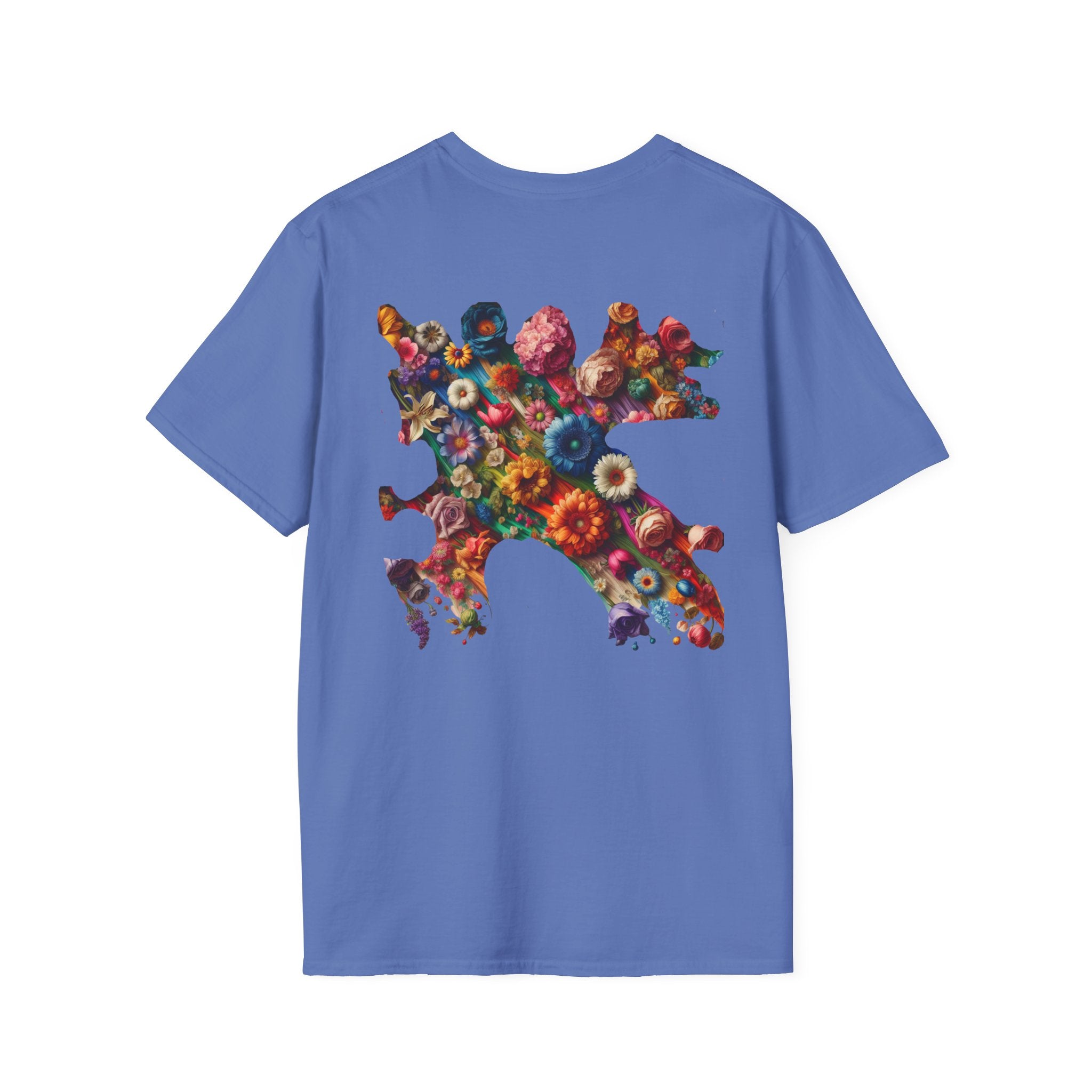Vibrant Floral Graphic Tee, Unisex Softstyle T-Shirt for Nature Lovers, Art Enthusiasts, Gift for Her, Gift for Him