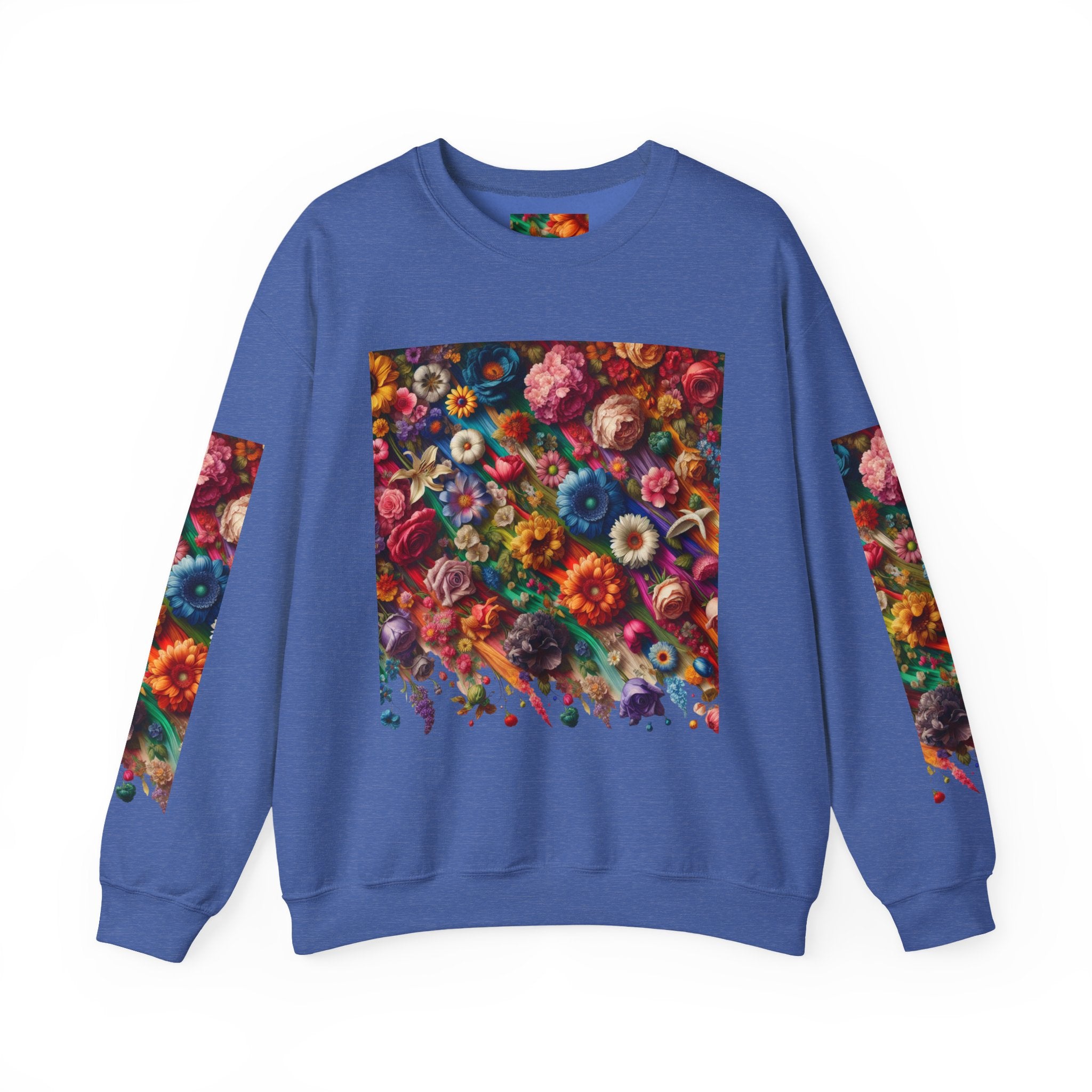 Vibrant Floral Sweatshirt, Colorful Crewneck, Cozy Unisex Pullover, Artistic Gift, Casual Style