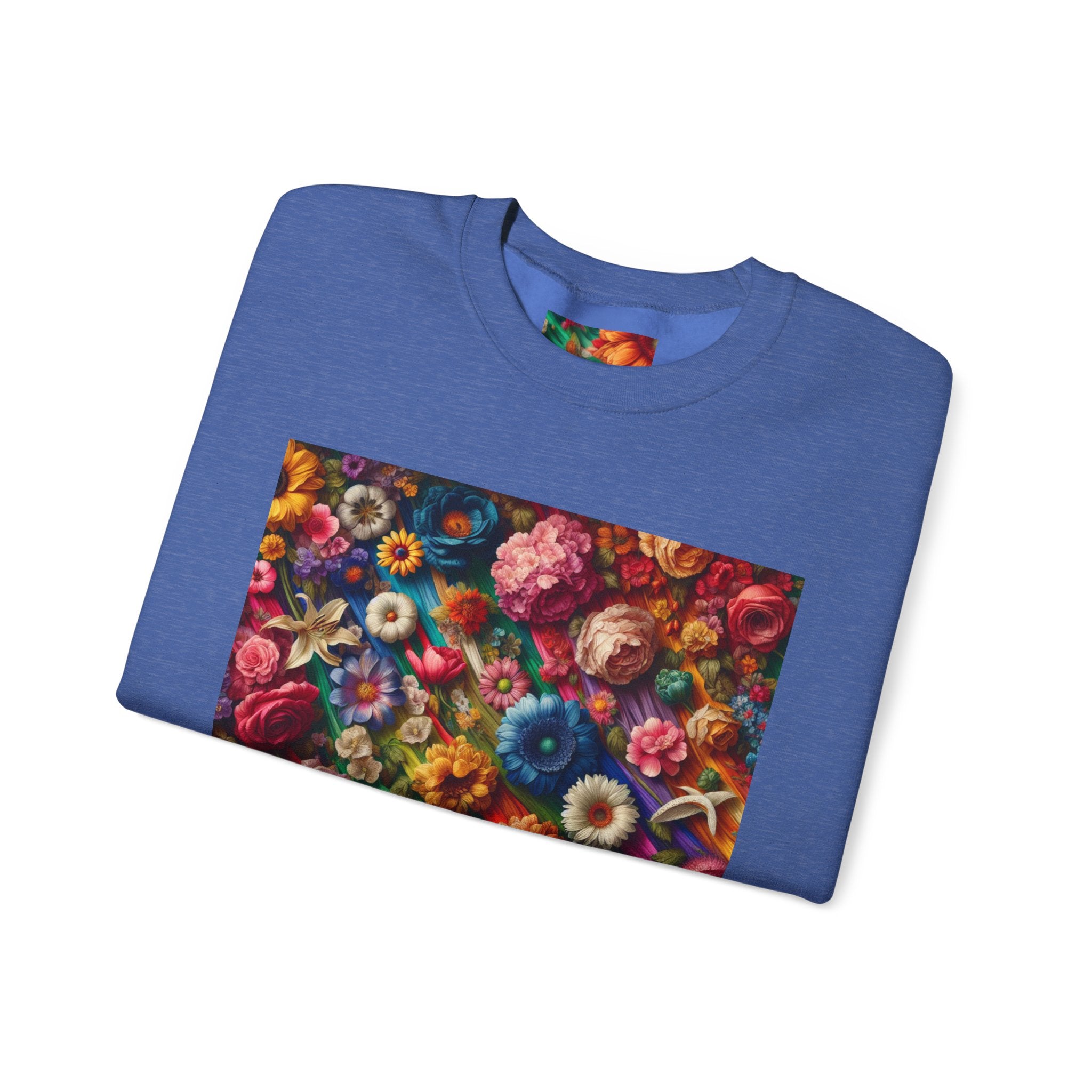 Vibrant Floral Sweatshirt, Colorful Crewneck, Cozy Unisex Pullover, Artistic Gift, Casual Style