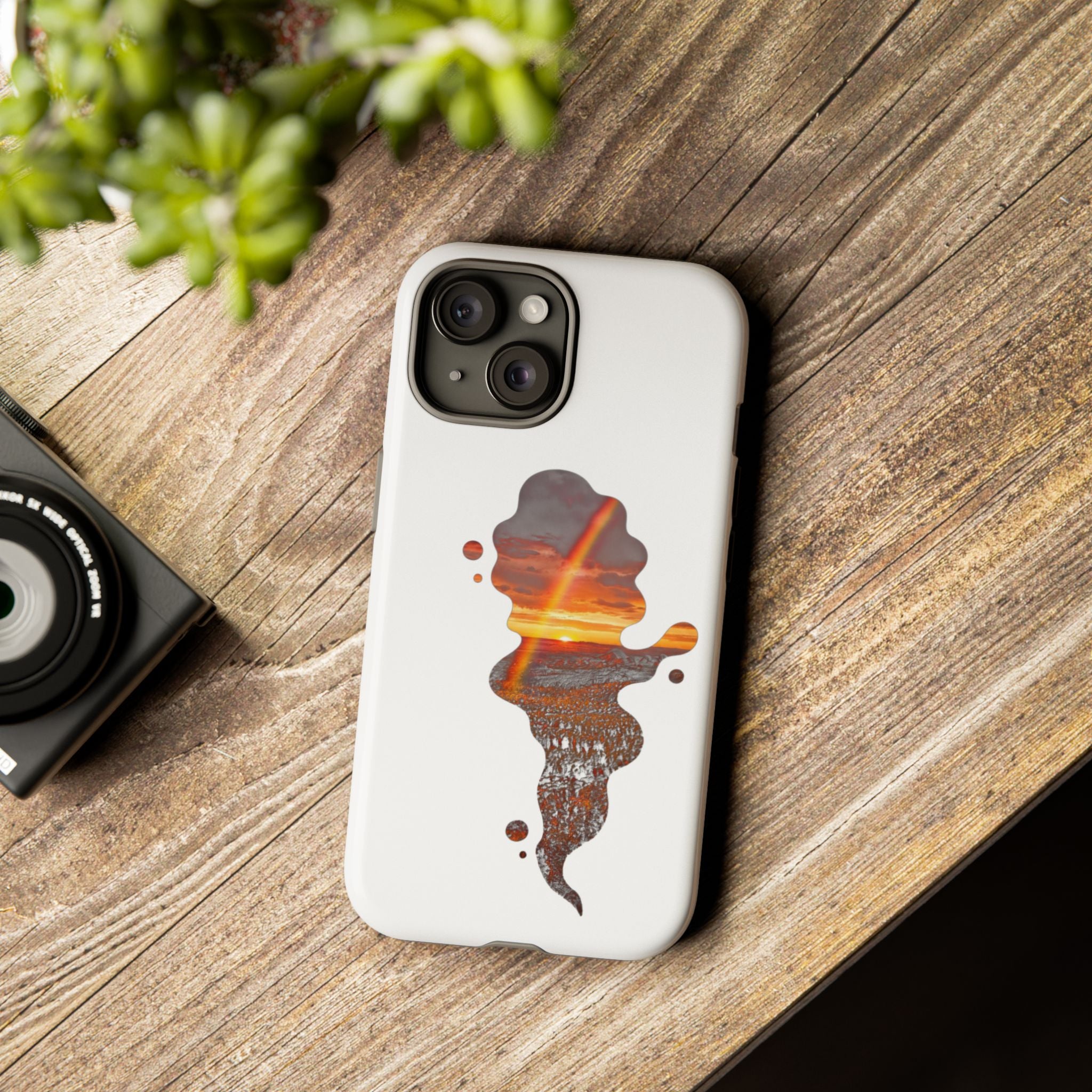 Sunset Melt Phone Case — Artistic Drip Beach Landscape Protective Cover