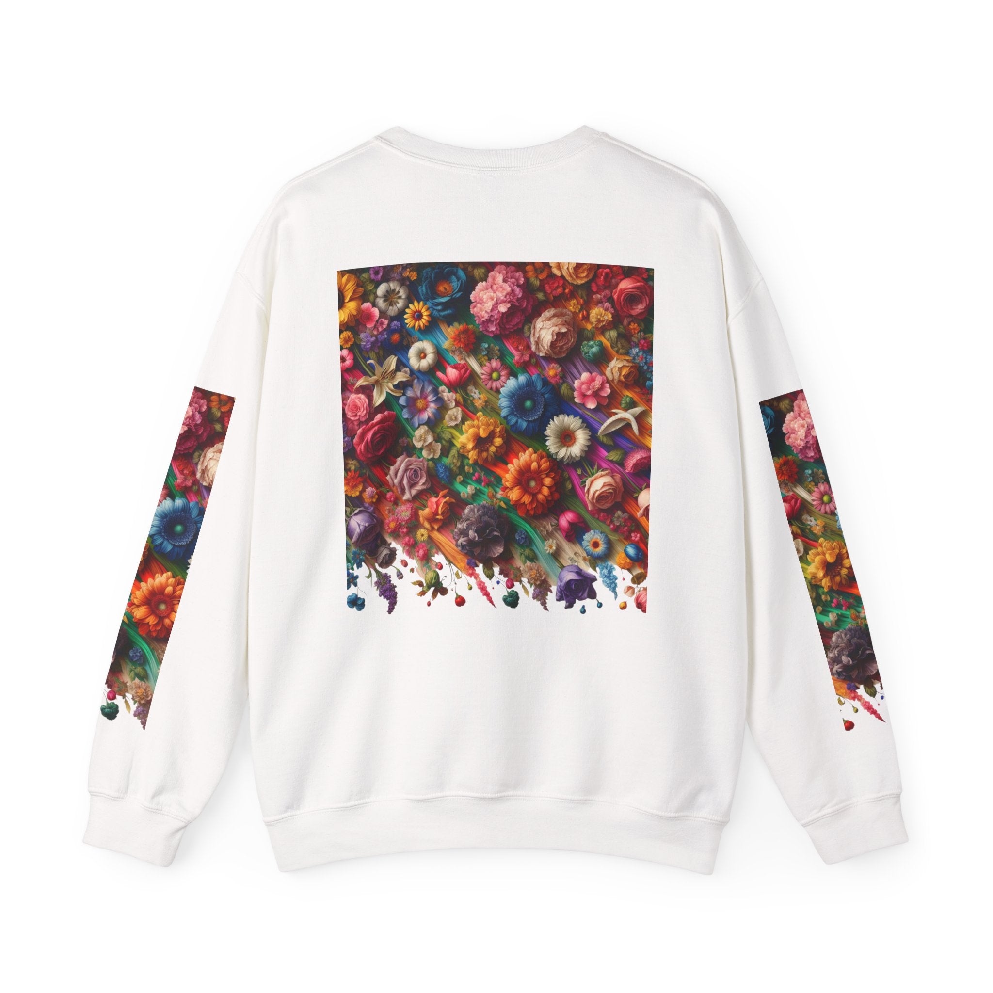 Vibrant Floral Sweatshirt, Colorful Crewneck, Cozy Unisex Pullover, Artistic Gift, Casual Style