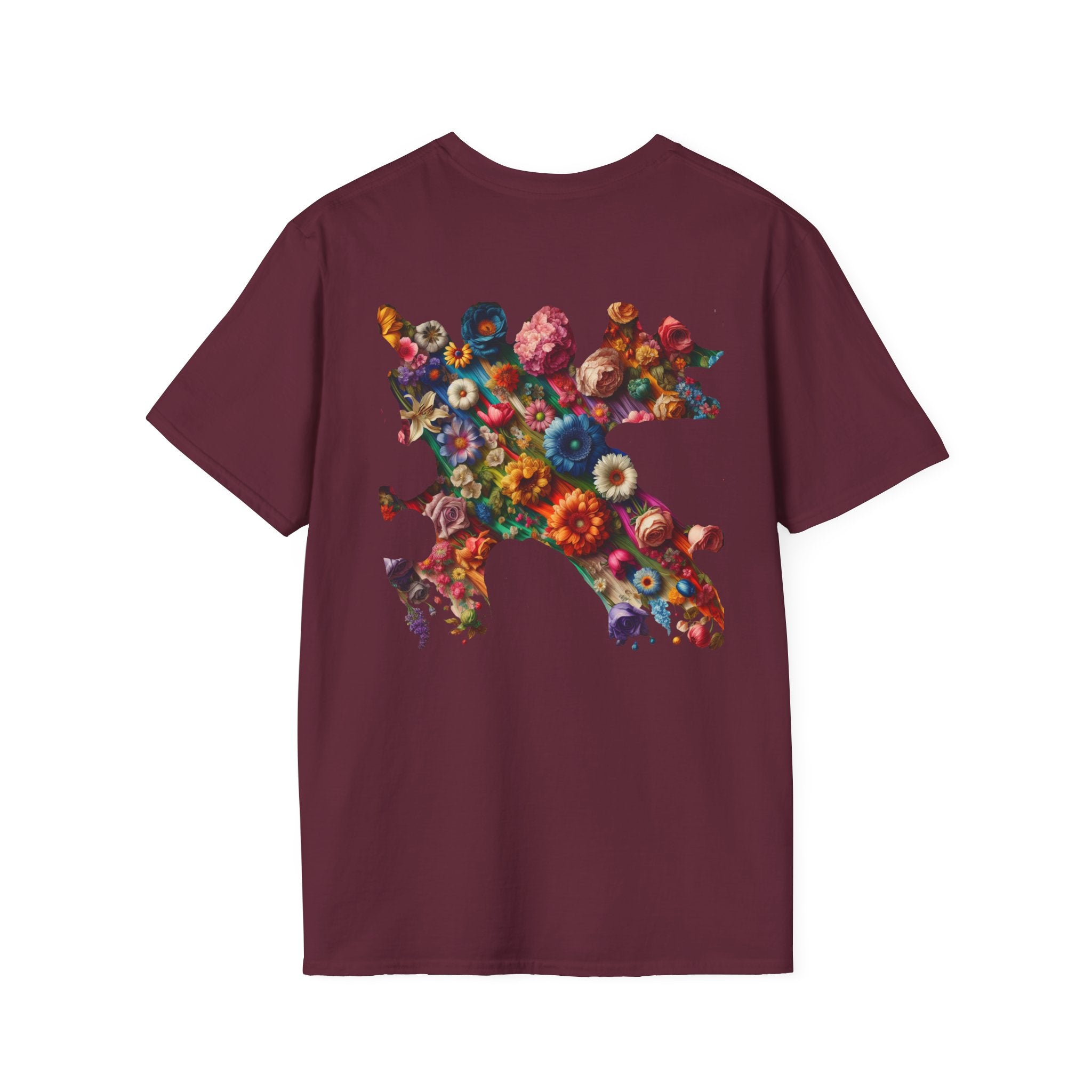 Vibrant Floral Graphic Tee, Unisex Softstyle T-Shirt for Nature Lovers, Art Enthusiasts, Gift for Her, Gift for Him