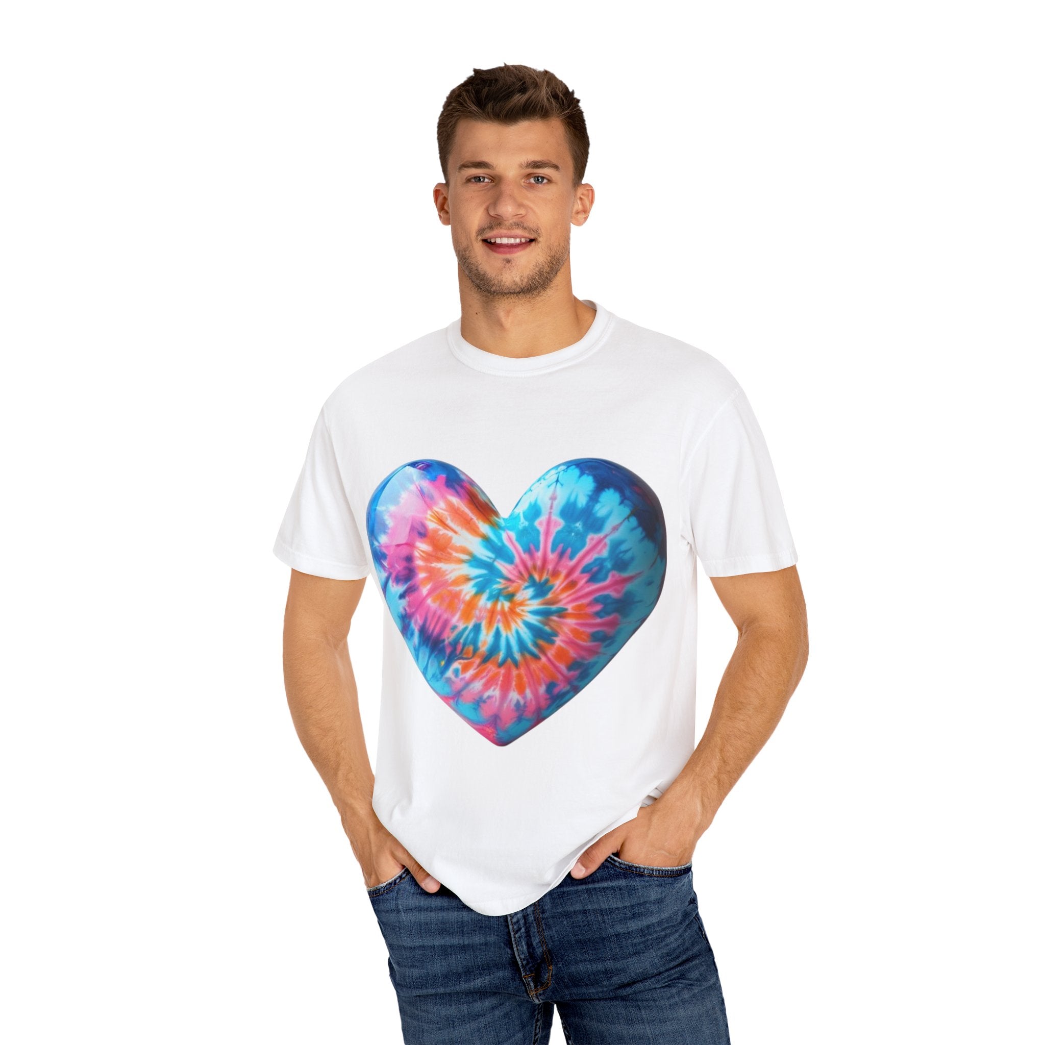 Heart Tie-Dye T-Shirt with 'Nannas Love is Unmatched' Design, Gift for Grandma, Summer Vibe Tee, Casual Wear, Birthday Gift
