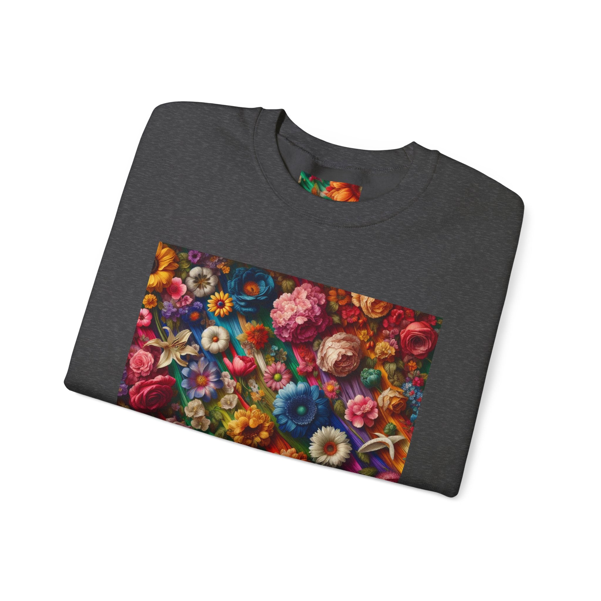 Vibrant Floral Sweatshirt, Colorful Crewneck, Cozy Unisex Pullover, Artistic Gift, Casual Style