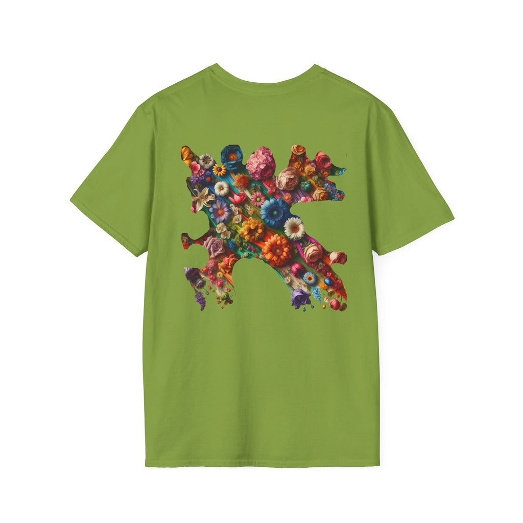 Vibrant Floral Graphic Tee, Unisex Softstyle T-Shirt for Nature Lovers, Art Enthusiasts, Gift for Her, Gift for Him