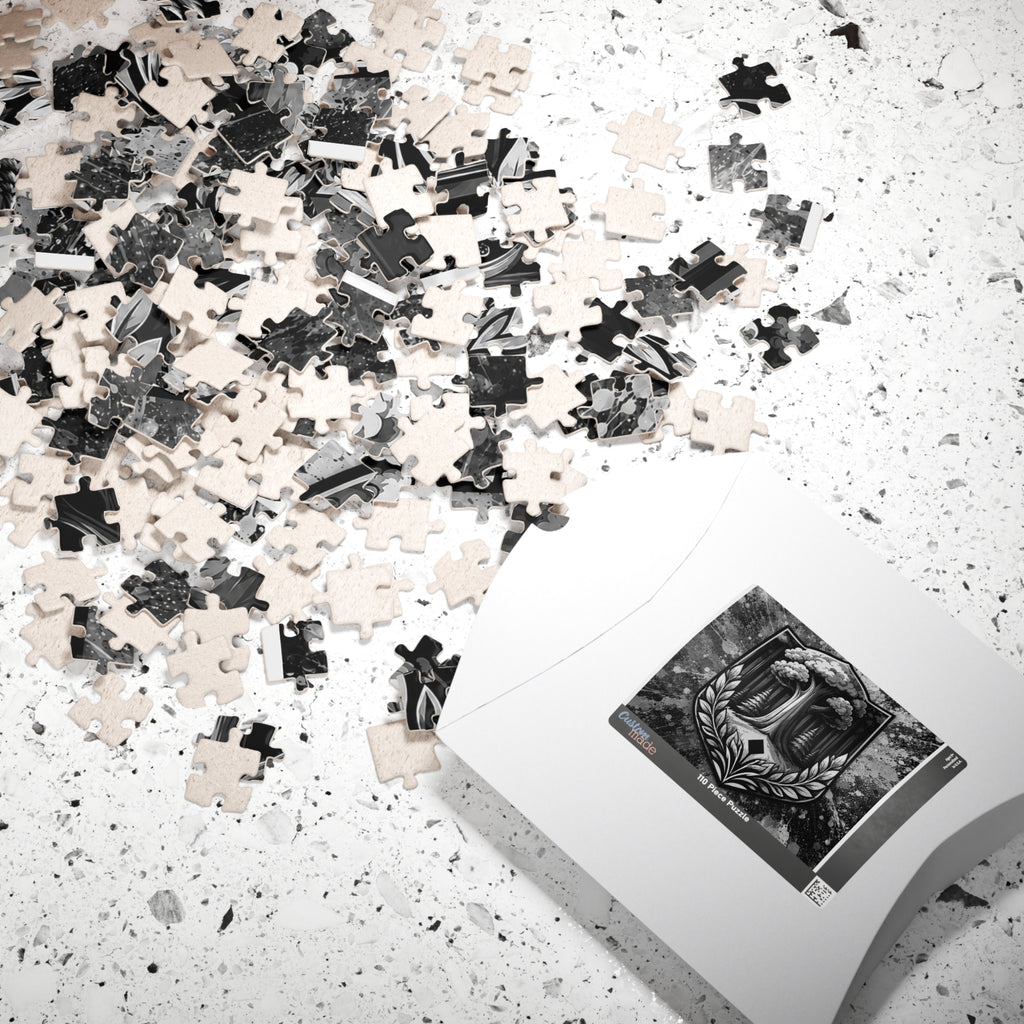 Vintage Black & White Nature Drops Puzzle — 110/252/520/1014-Piece